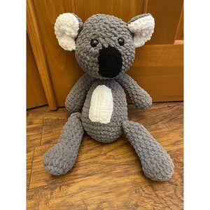Handmade Crochet Chenille Koala Bear Plush Stuffed Animal Amigurumi Toy Baby